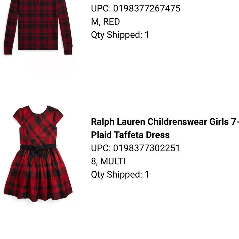 Ralph Lauren Red and Black Plaid Dress wore for less than 2 hrs